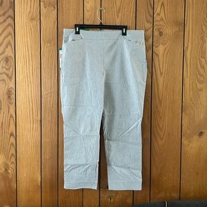 Hilary Radley Womens Pants Size L Pull On Ankle Tummy Control Light Heather Gray